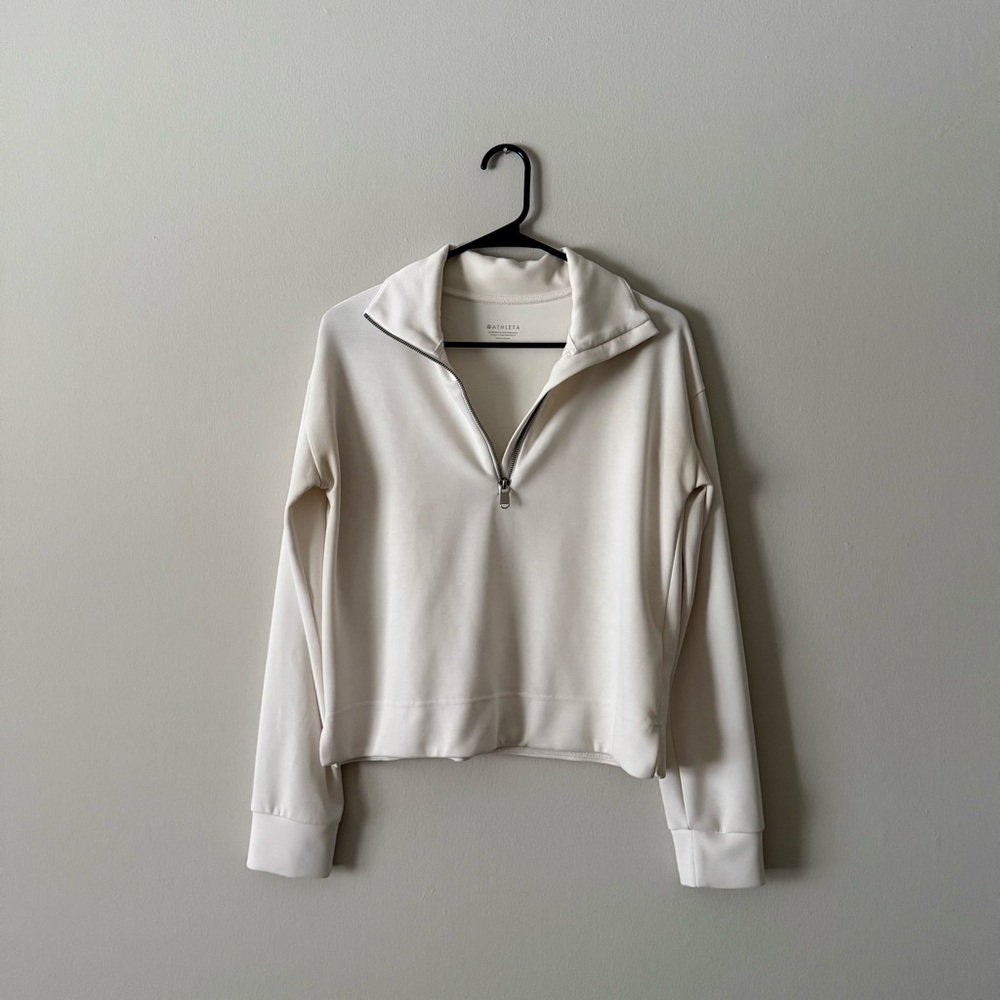Athleta Off-White Quarter-Zip